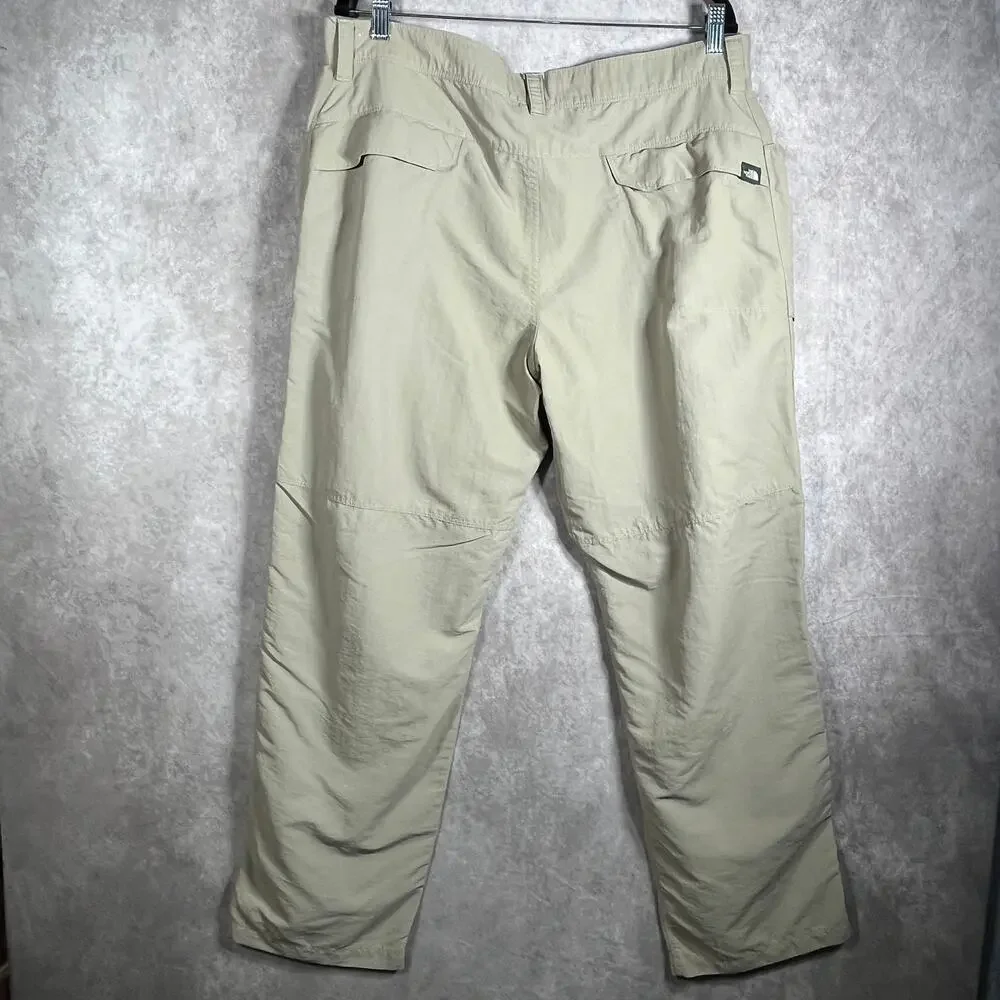 The North Face Pants Mens Size 40 Beige Khaki Nylon Outdoor‎ Hiking Pockets